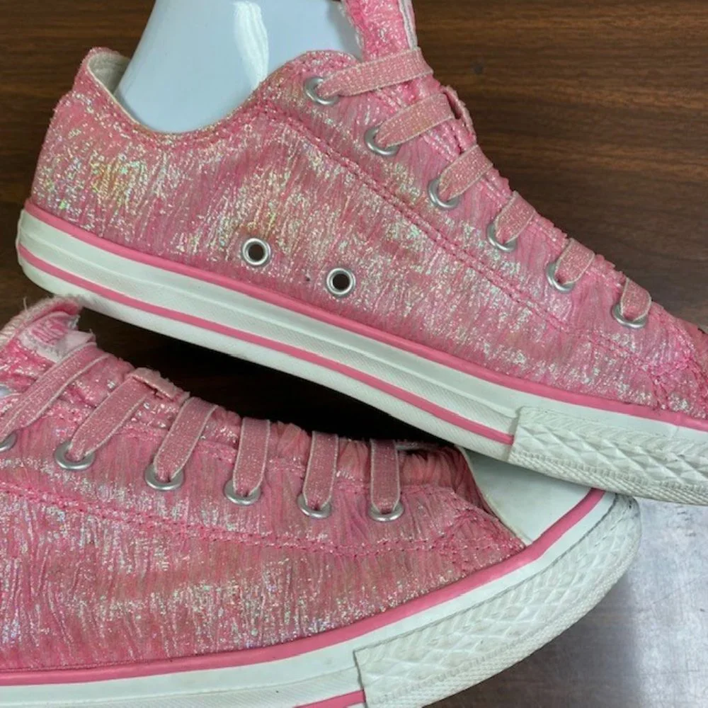 Converse All Star Chuck Taylor Low Top Shimmer Sneakers, size J‎ 5.5, W 7, EU 38